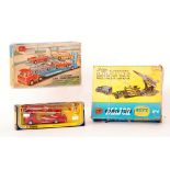 A Corgi Carrimore car transporter in gift set box 28, transporter missing the four cars,