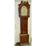 A 19th Century oak and mahogany crossbanded longcase clock,