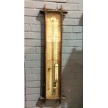 An Admiral Fitzroy barometer incorporating thermometer with kite mark within glazed case,