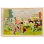 EDWARD LA DELL for Guinness - 'Newmarket', lithograph, signed in the stone,