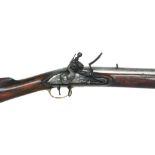 An early 19th Century flintlock musket with ram rod and brass furniture,