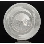 A large later 20th Century Nuutajarvi glass plate with shallow circular well,