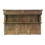 An oak dresser canopy constructed from some earlier panels and timbers,