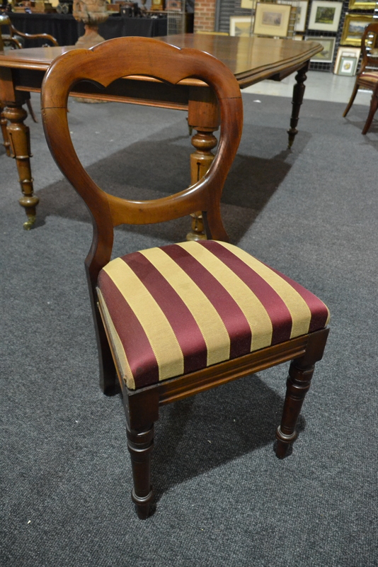 A set of four Victorian mahogany balloon back dining chairs and two matching pairs of dining chairs,