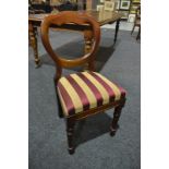 A set of four Victorian mahogany balloon back dining chairs and two matching pairs of dining chairs,