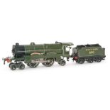 A Hornby O gauge 4-4-2 Lord Nelson locomotive and tender in Southern 850 green livery, S/D.