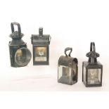 A Midlands black painted railway hand lamp by L.M.S.