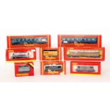 Various Hornby 00 gauge coaches R409, R410 etc, also dining cars, wagons and rolling stock,