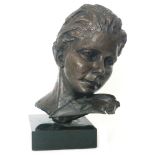 Lucy Lyons (20th Century) - A bronze study of a violinist 'Maureen',