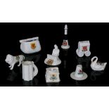 Nine pieces of assorted early 20th Century novelty crested china to include a Teignmouth crested