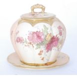 A late 19th Century Royal Worcester blush ivory lobed jar and cover,