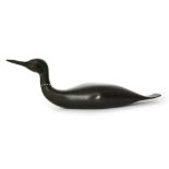 Mike Lythgoe (20th Century) - A large carved cedar wood decoy figure of a Great Northern Diver or