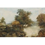 RICHARD SEBASTIAN BOND (1808-1886) - Welsh Ford, oil on canvas, signed and dated 1882 on reverse,