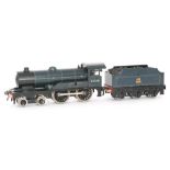 A Bassett Lowke O gauge 4-4-0 Prince Charles locomotive and tender 62078 in blue livery, S/D.