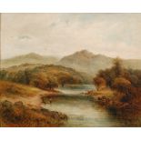 WALTER E ELLIS (1849-1918) - On The Derwent, Derwentwater, Cumberland, oil on canvas, signed,