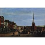WILLIAM A GREEN AFTER THOMAS HOLLINS - High Street, Birmingham in 1810, ink and wash drawing,