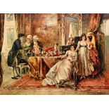 P CRISCUOLO, ITALIAN SCHOOL (LATE 19TH CENTURY) - Soiree, oil on canvas, signed and dated 1895,