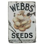 A large enamel pictorial advertising sign for Webbs' Seeds, Wordsley Stourbridge,