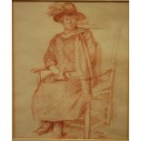 EDWARD PAYNE, RBSA (1906-1991) - Portrait of Miss De Rosier sitting on an armchair,