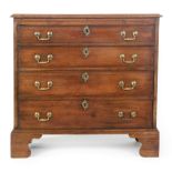 A 19th Century mahogany bachelors chest of four graduated long drawers,