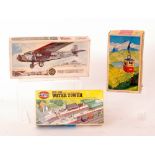 A West German Rigi Nr 900 tinplate cable car, boxed and an Airfix Trimotor 72 aircraft kit,