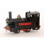 A scratch built O gauge clockwork tank locomotive named Welwyn, in black livery, S/D.