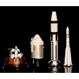 A Revell scale plastic model of Apollo 11 with side opening panel to reveal interior, height 35cm,