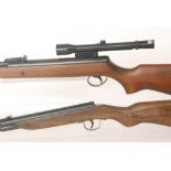 A BSA .22 air rifle with telescopic sight, 46cm barrel and a Webley Junior .