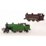 A Bing O gauge electric 4-4-2 Southern tank locomotive in green livery and a Walker and Holtzapffle