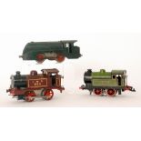 A Bing O gauge LNER 0-4-0 tank locomotive 61607 in green livery,