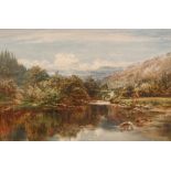 WILLIAM E HARRIS (1860-1930) - Looking towards Pont-y-Pair, Betws-y-Coed, North Wales,