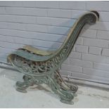 A pair of late 19th to early 20th Century cast iron garden bench ends with acanthus scroll detail,