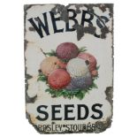 A large enamel pictorial advertising sign for Webbs' Seeds, Wordsley Stourbridge,