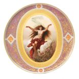 A large 19th Century Vienna porcelain charger decorated after the original by Hans Makart with a