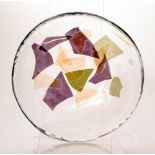 A contemporary studio glass bowl by Justine Culina of shallow circular form,