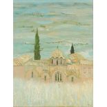 RICHARD BEER (1928 - 2017) - 'A Tuscan village', oil on canvas, signed, framed,