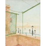 RICHARD BEER (1928 - 2017) - 'A view from a Venetian balcony, the Santa Maria della Salute',