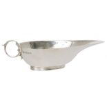 An Art Deco hallmarked silver mint sauce boat of plain elongated form,