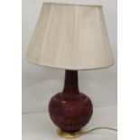 A fine quality 19th Century Chinese cinnabar Table Lamp,