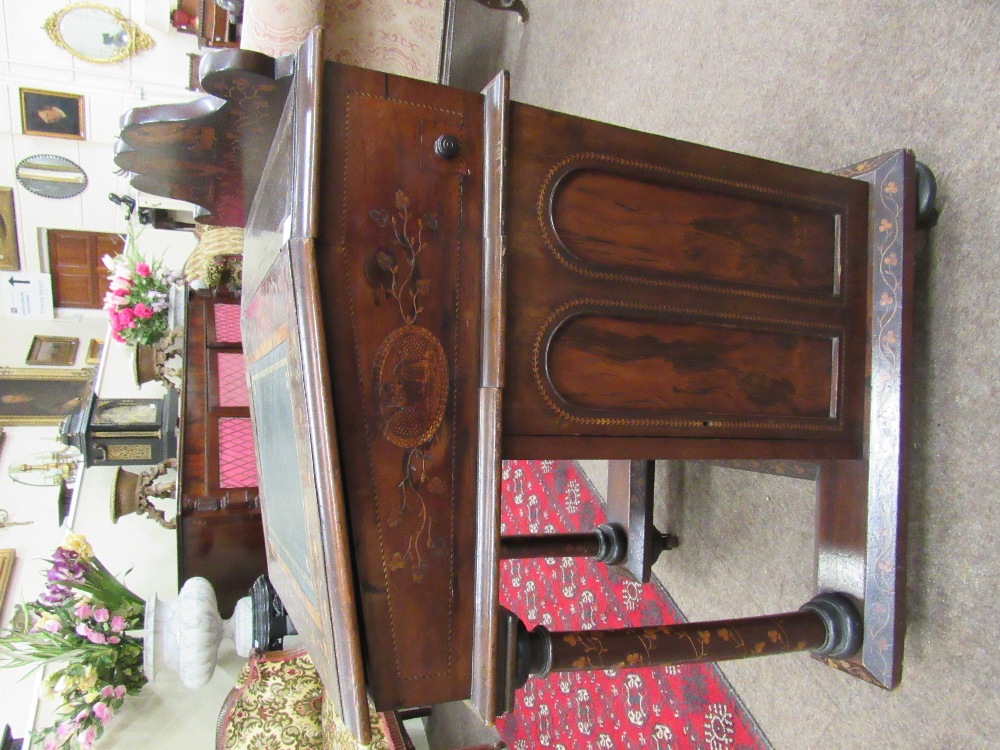 A very fine and important early 19th Century Killarney wood arbutus and marquetry Davenport Desk, - Image 7 of 14