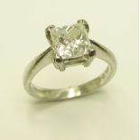 An attractive and unusual "Princess" cut 2ct (H/SI2) square Solitaire,