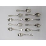 A set of 10 Victorian silver monogrammed Teaspoons, possibly by William Lock & Co.?, approx.