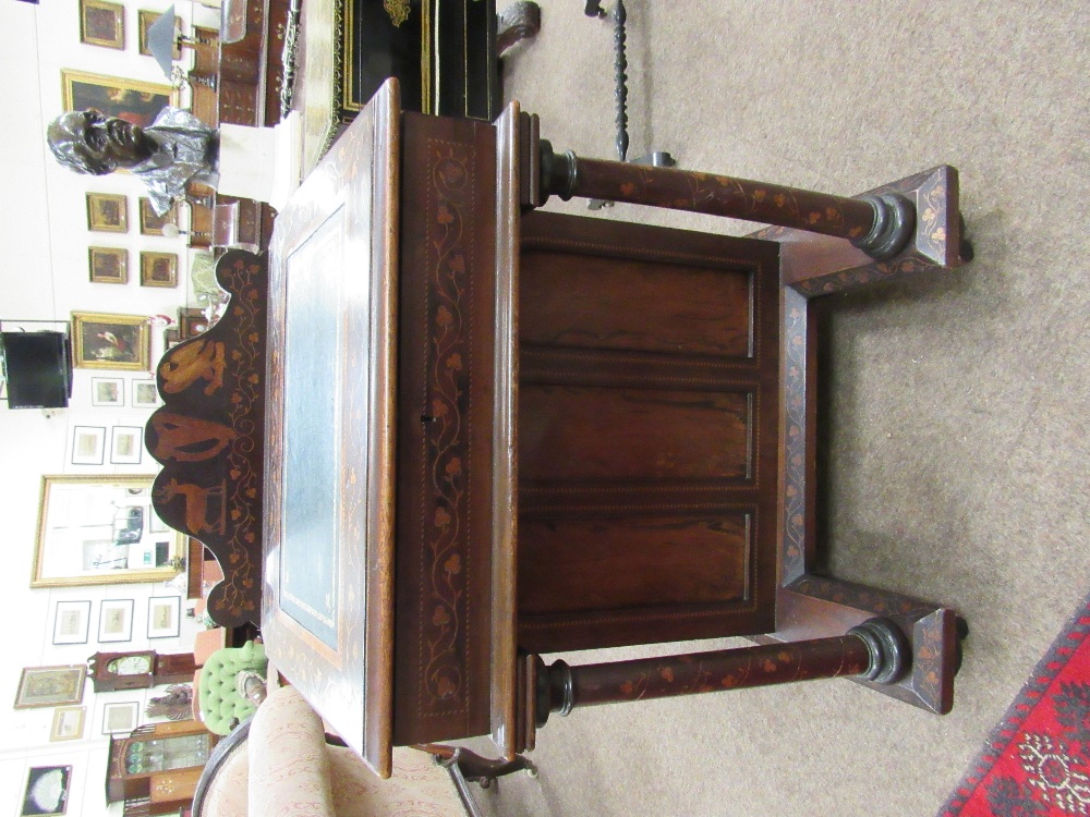 A very fine and important early 19th Century Killarney wood arbutus and marquetry Davenport Desk, - Image 4 of 14