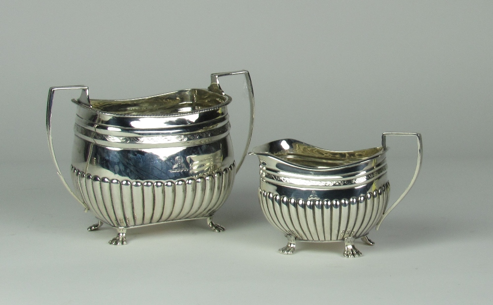 A matched silver Sugar Bowl & Cream Jug, the bowl Birmingham c.