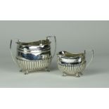 A matched silver Sugar Bowl & Cream Jug, the bowl Birmingham c.