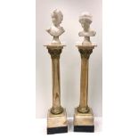 A similar pair of attractive 19th Century Italian Carrara marble Busts,