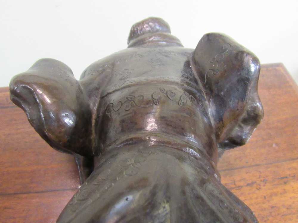 A good 19th Century Japanese bronze Figure of an Immortal in decorated costume, - Image 2 of 15