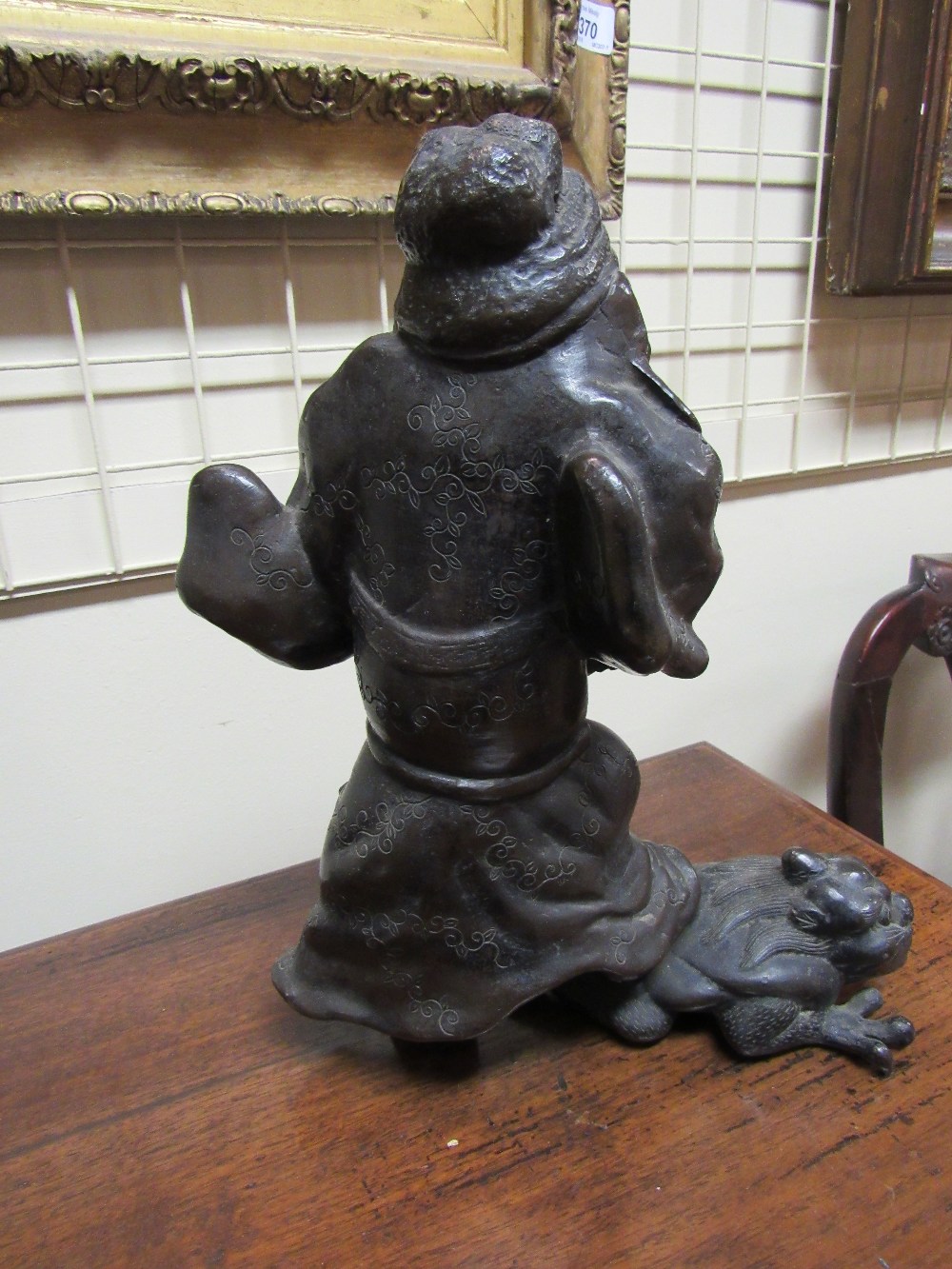 A good 19th Century Japanese bronze Figure of an Immortal in decorated costume, - Image 9 of 15