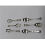 A set of 6 early Victorian Kings Pattern Dessert Spoons, by Robert Williams, Exeter, approx.