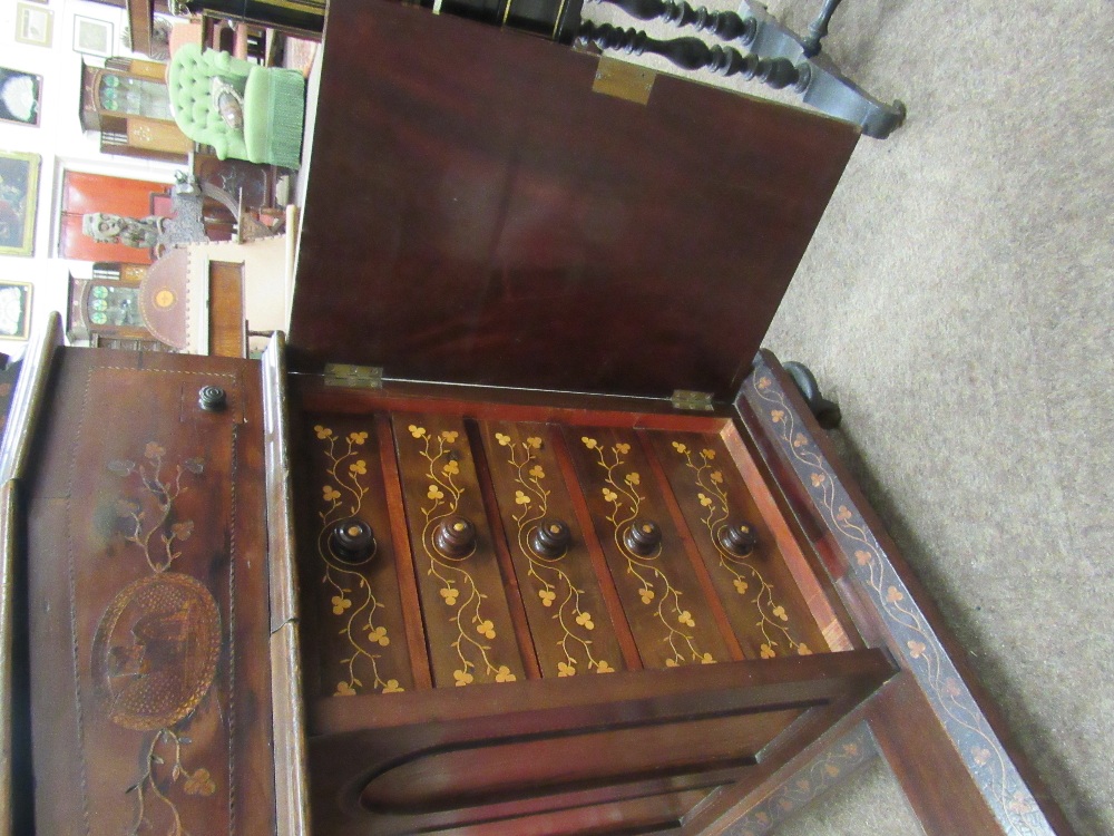 A very fine and important early 19th Century Killarney wood arbutus and marquetry Davenport Desk, - Image 14 of 14